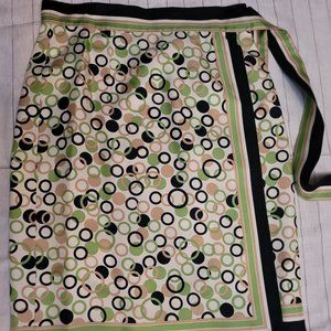 Tan/Navy/Lime Wrap Skirt